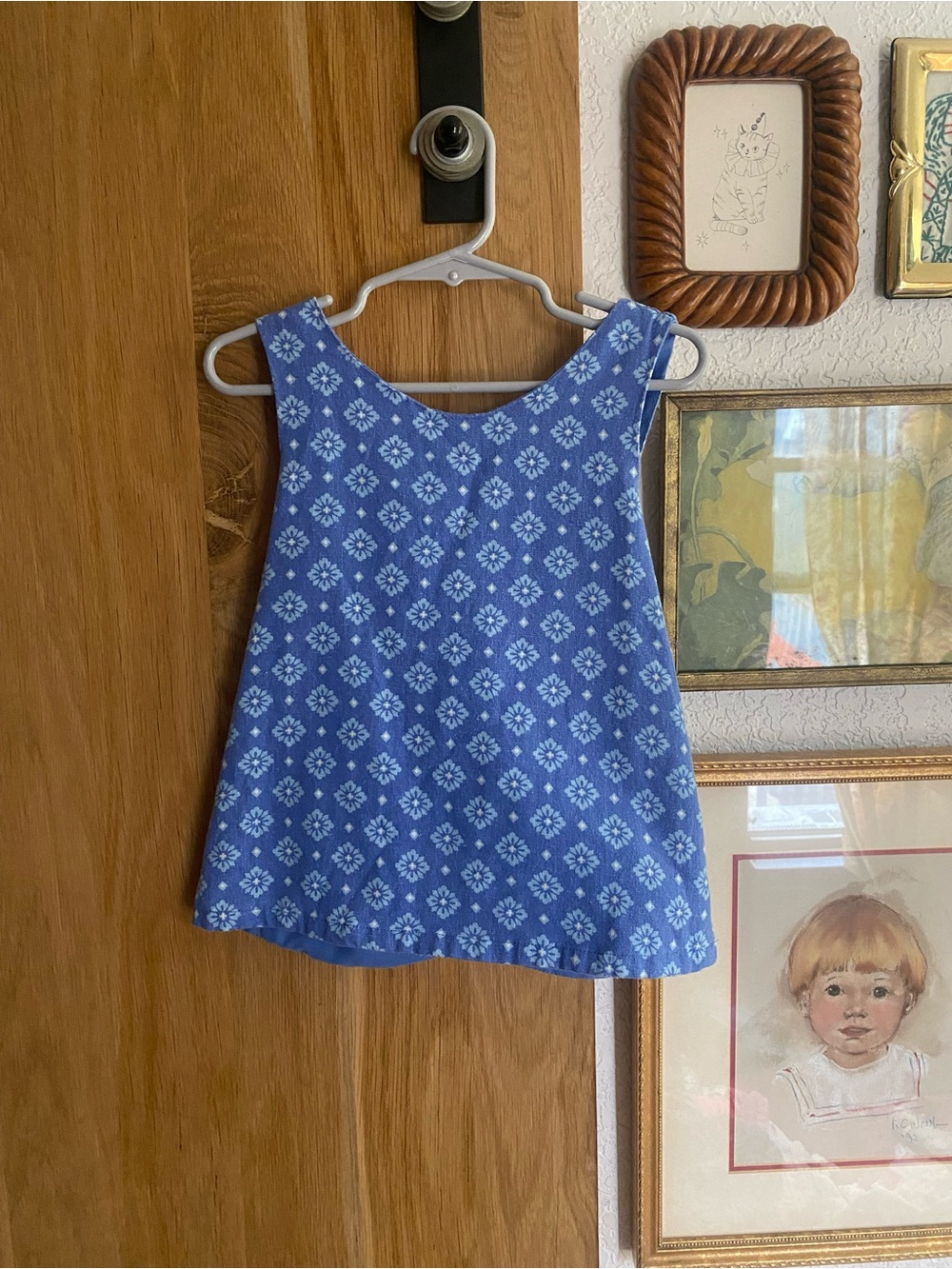 Sigrid Olsen Blue Floral-Print Girls' Tank Top